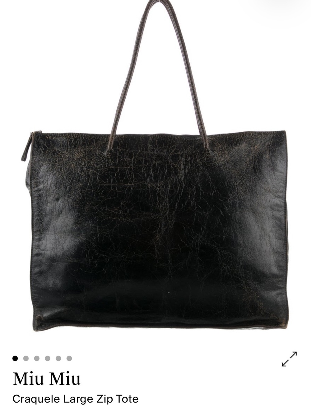 ISO Miu Miu Black Craquelé Top-Handle Tote